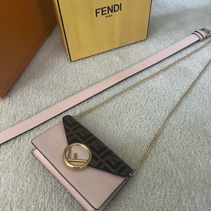 Authentic Fendi 3 way bag light pink (crossbody, clutch , belt bag )